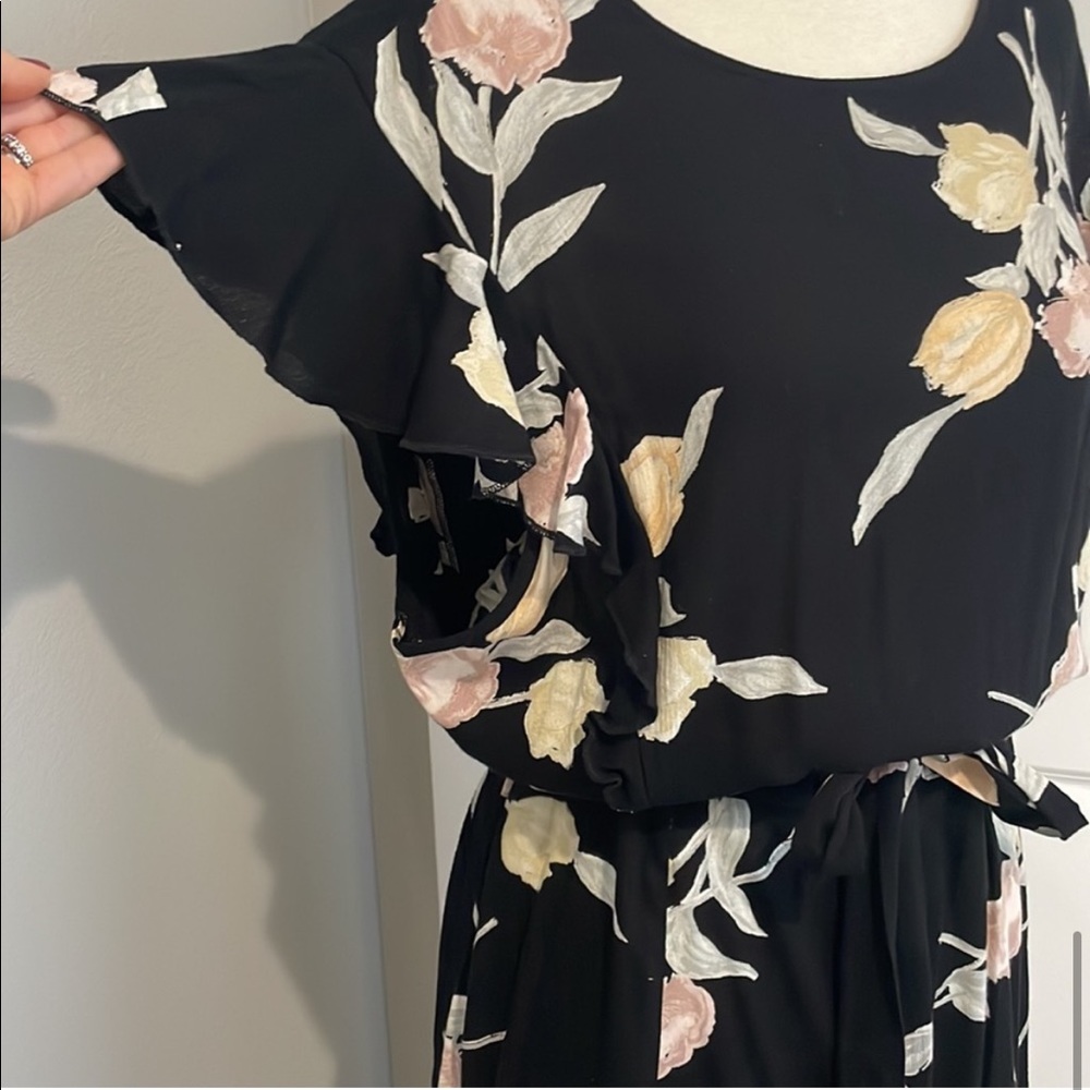 Christy Dawn Quinn Night Tulip Flora Tie Waist Maxi Dress - Picture 9 of 12